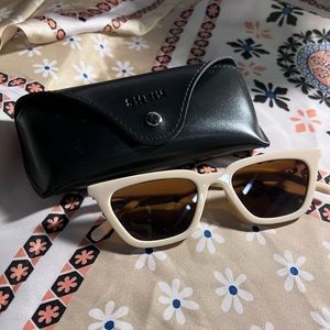 Cream Acrylic Cat Eye Sunglasses
